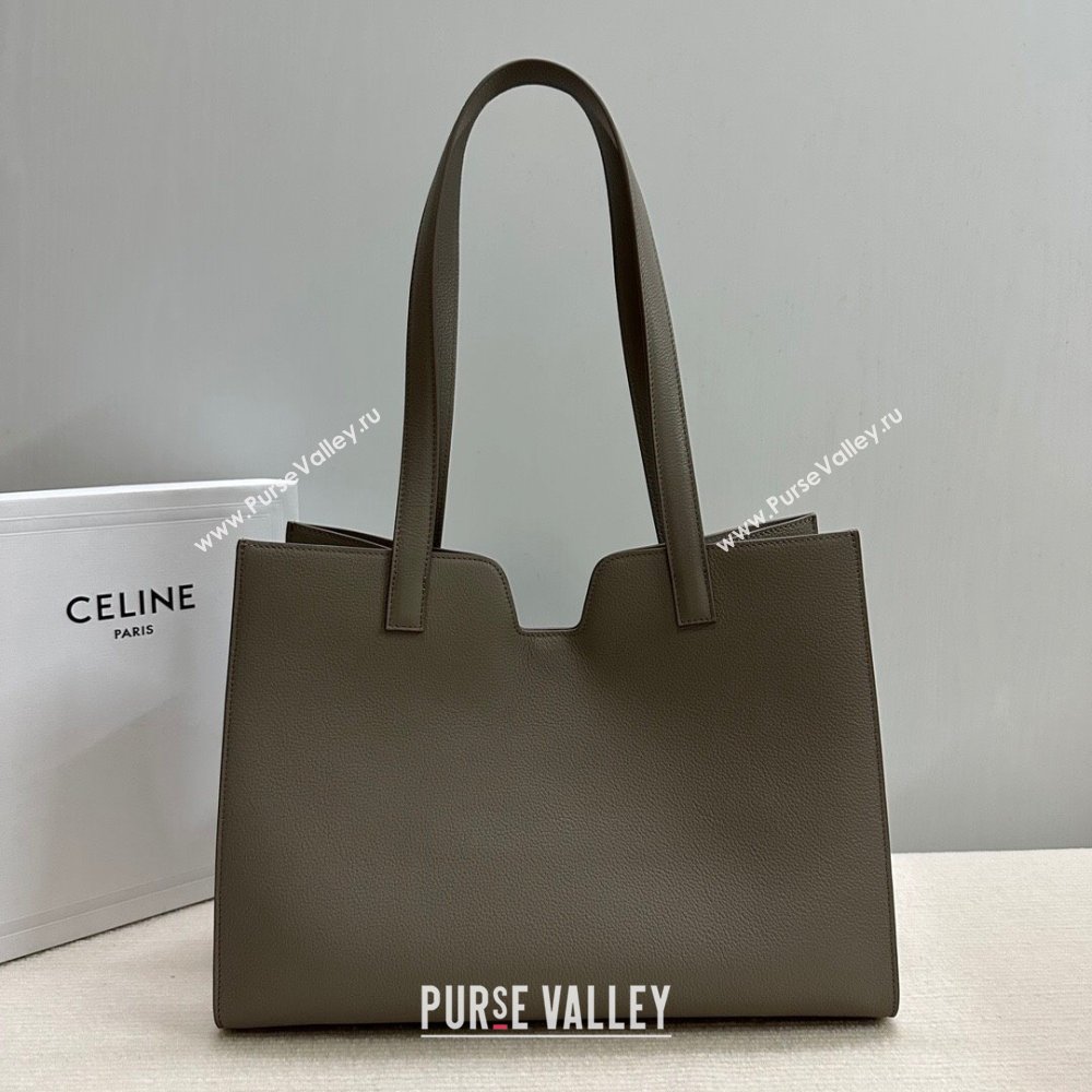 Celine Cabas 16 Tote Bag in Grainy Calfskin Dark Grey 2023 112583 (HF-23112104)