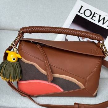 Loewe Small Puzzle Edge Landscape bag in nappa calfskin Pecan Brown 2025 ( No Charm) (YS-250925008)