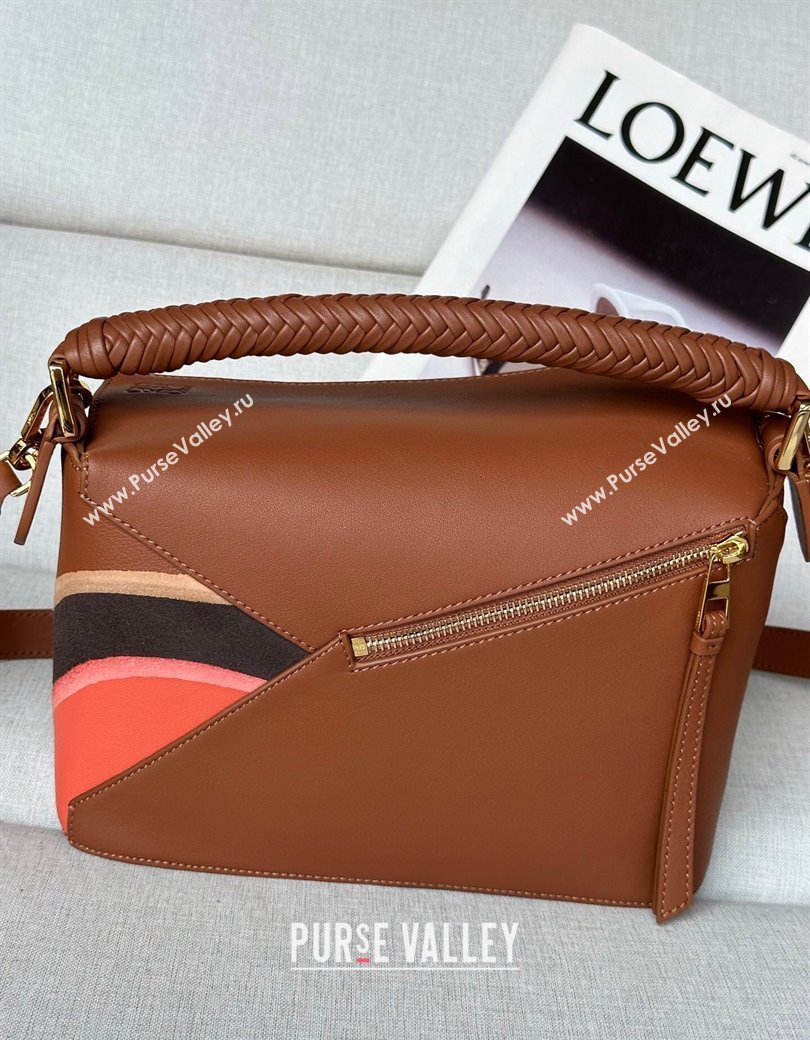 Loewe Small Puzzle Edge Landscape bag in nappa calfskin Pecan Brown 2025 ( No Charm) (YS-250925008)