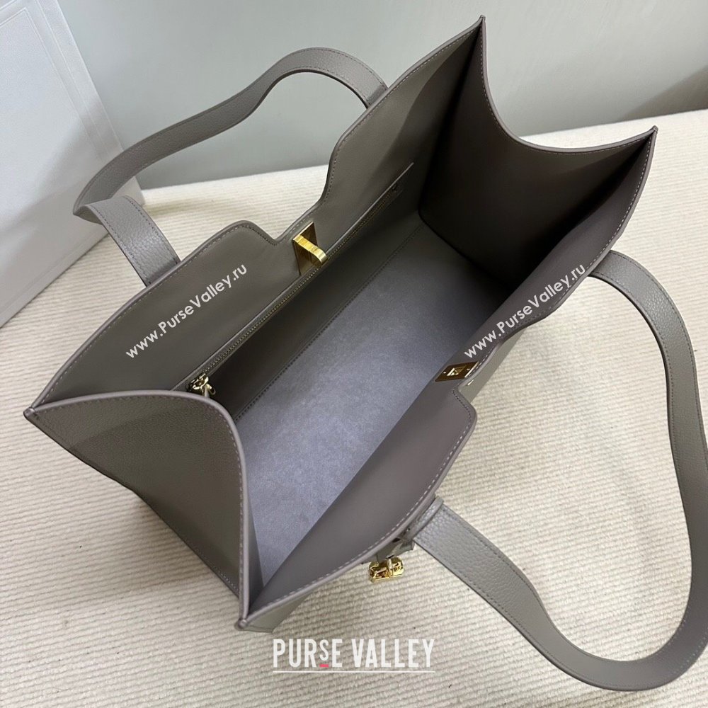 Celine Cabas 16 Tote Bag in Grainy Calfskin Dark Grey 2023 112583 (HF-23112104)