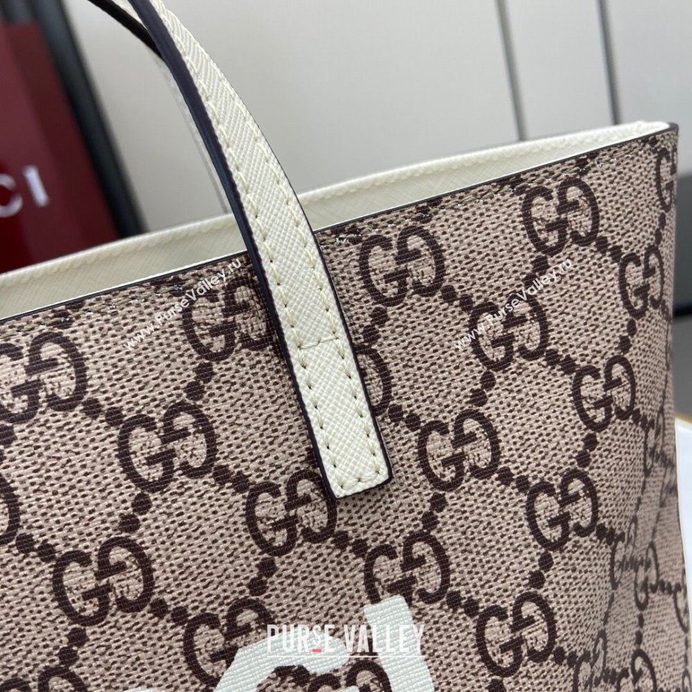 Gucci Childrens Dog Print Canvas Tote Bag 410812 Grey/White 02 2024 (XLU-24093021)