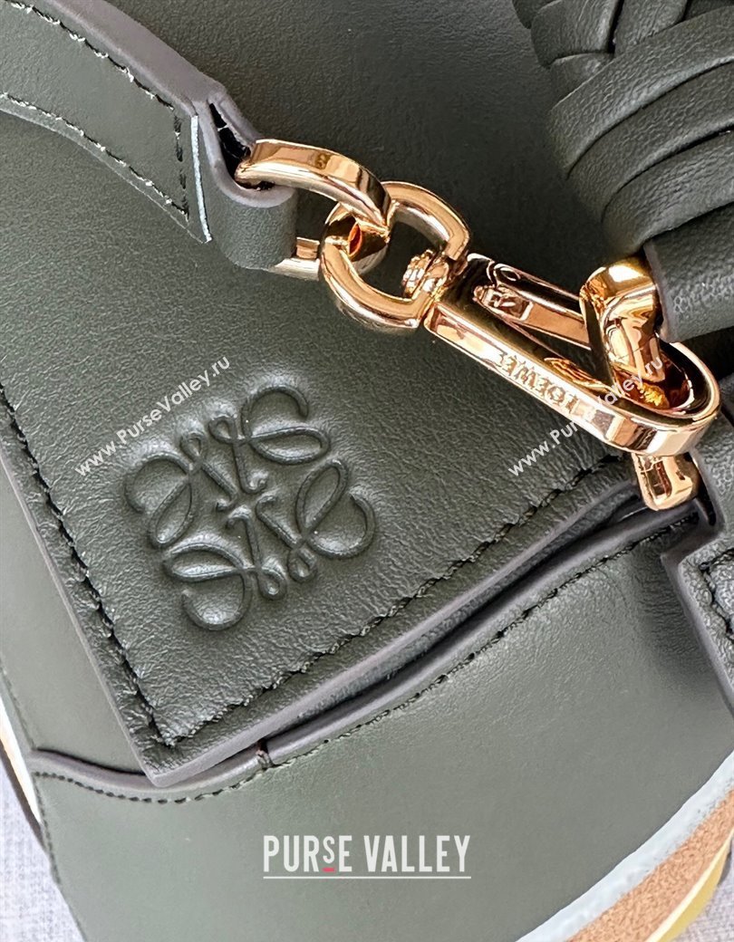 Loewe Small Puzzle Edge Landscape bag in nappa calfskin Bottle Green 2025 ( No Charm) (YS-250925009)