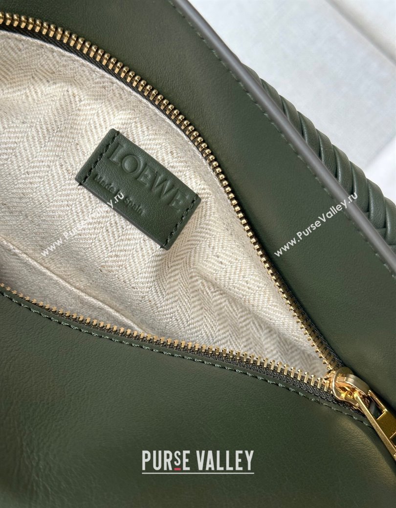 Loewe Small Puzzle Edge Landscape bag in nappa calfskin Bottle Green 2025 ( No Charm) (YS-250925009)