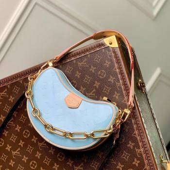 Louis Vuitton Croissant PM Bag in Monogram Vernis Embossed Cowhide leather M24021 Blue 2024 (K-27030417)