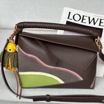 Loewe Small Puzzle Edge Landscape bag in nappa calfskin Chocolate Brown 2025 ( No Charm) (YS-250925010)