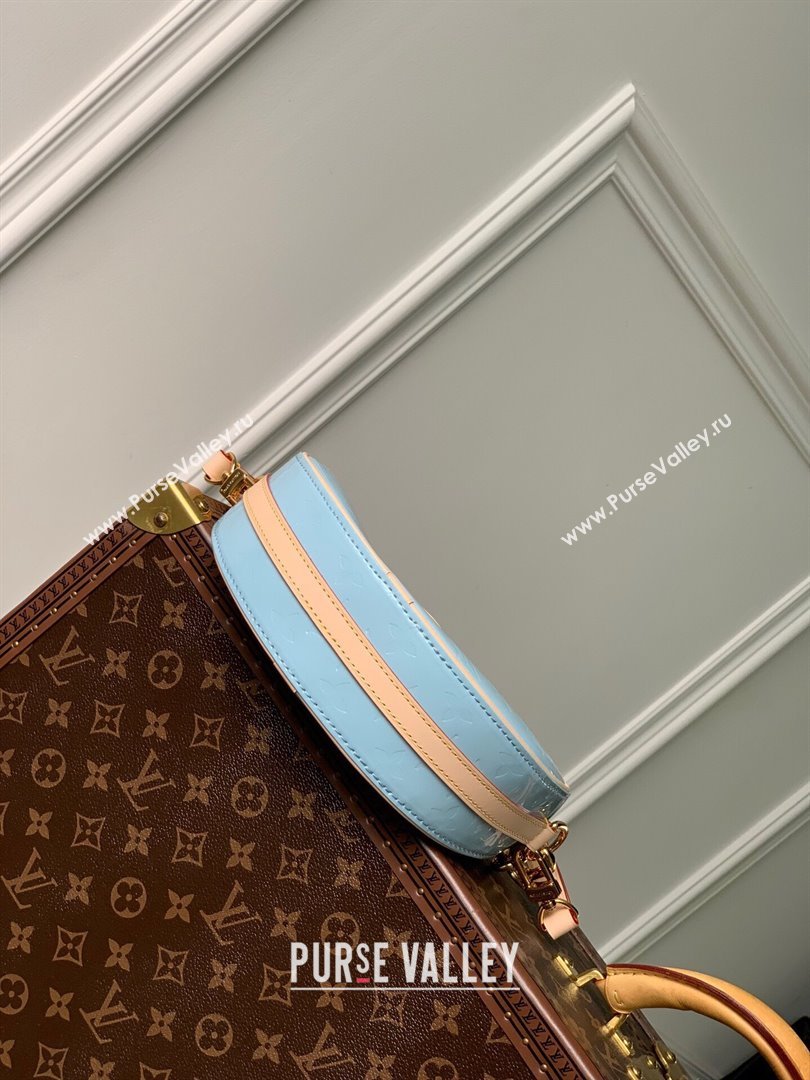 Louis Vuitton Croissant PM Bag in Monogram Vernis Embossed Cowhide leather M24021 Blue 2024 (K-27030417)