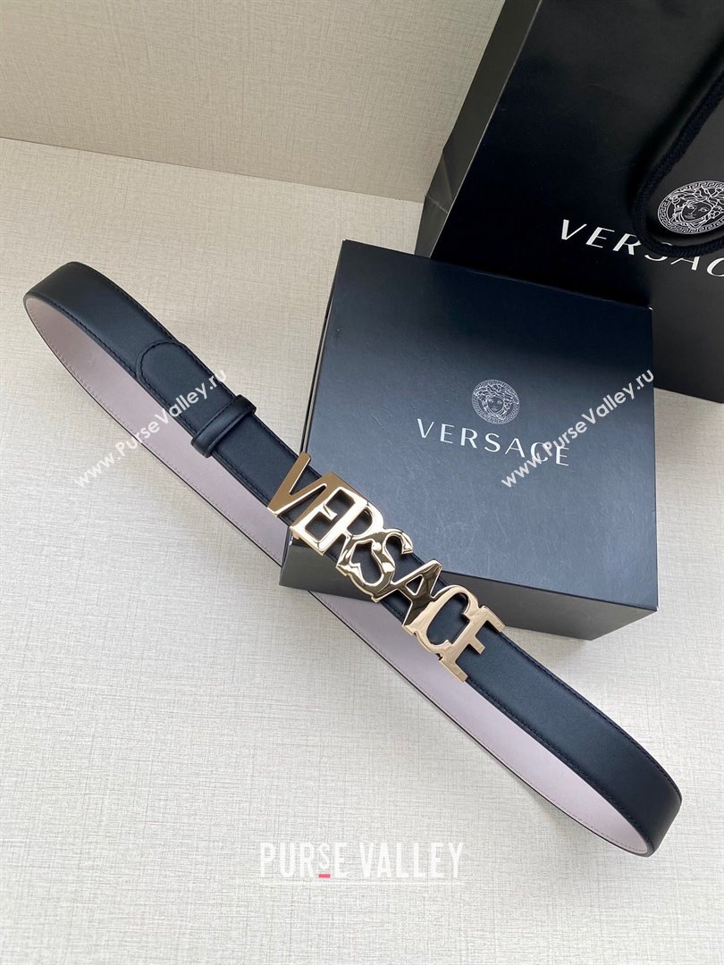 Versace Belt 3cm in Smooth Calfskin Black/Gold 2024 (YANG-24061924)