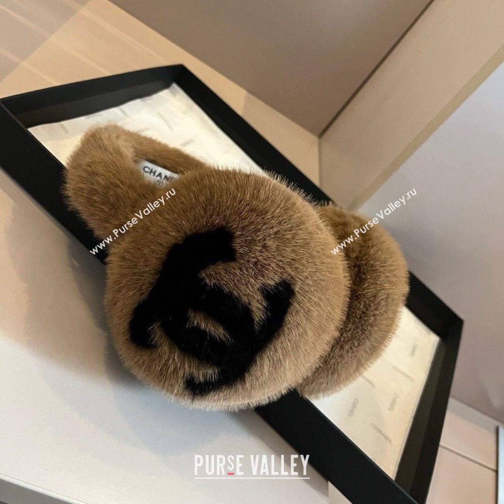 Chanel Snow Earmuff E111318 Brown 2024 (A-24111318)