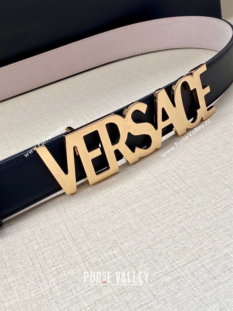 Versace Belt 3cm in Smooth Calfskin Black/Gold 2024 (YANG-24061924)