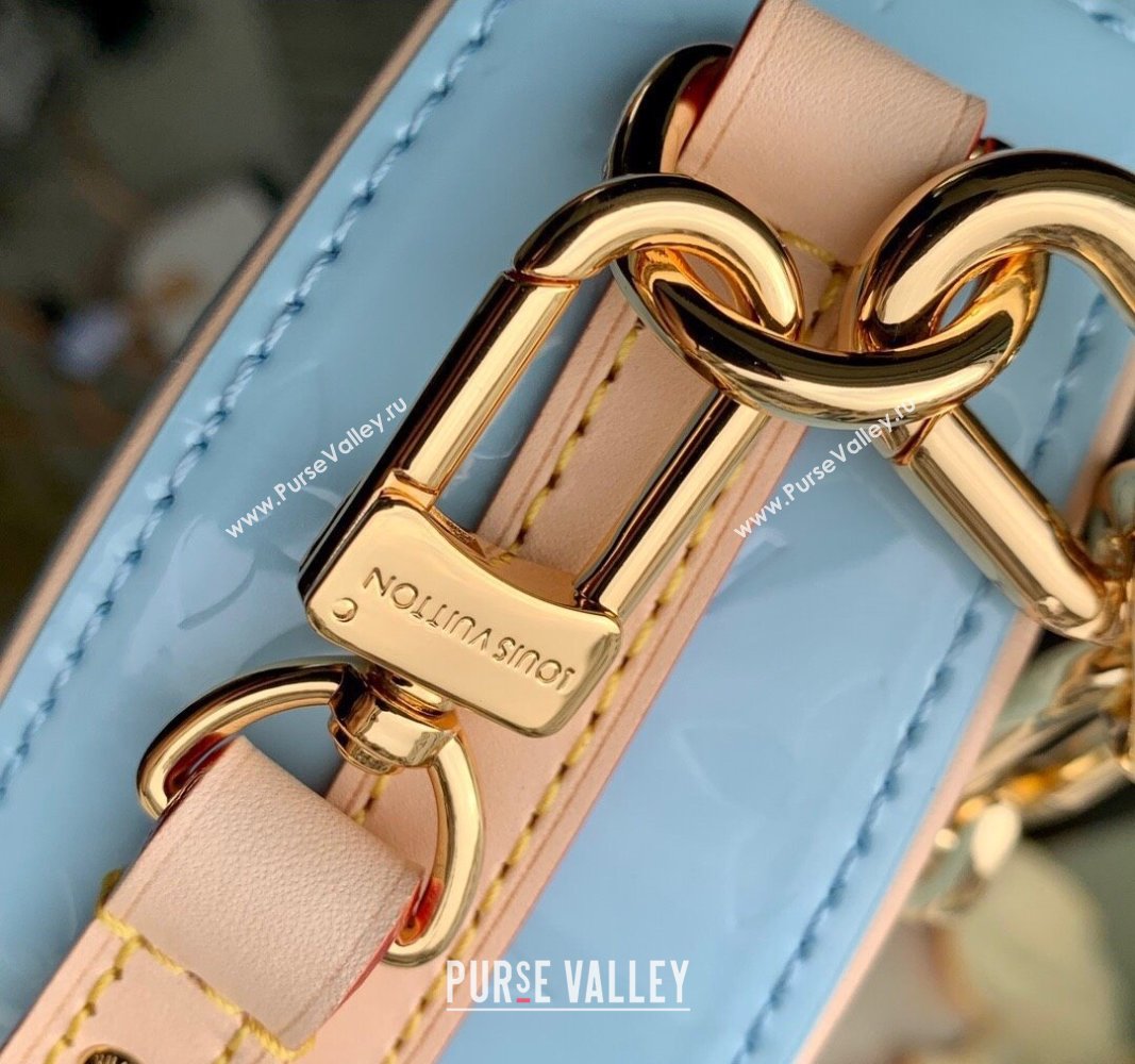 Louis Vuitton Croissant PM Bag in Monogram Vernis Embossed Cowhide leather M24021 Blue 2024 (K-27030417)