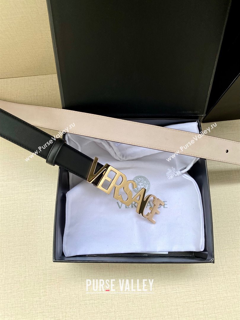 Versace Belt 3cm in Smooth Calfskin Black/Gold 2024 (YANG-24061924)