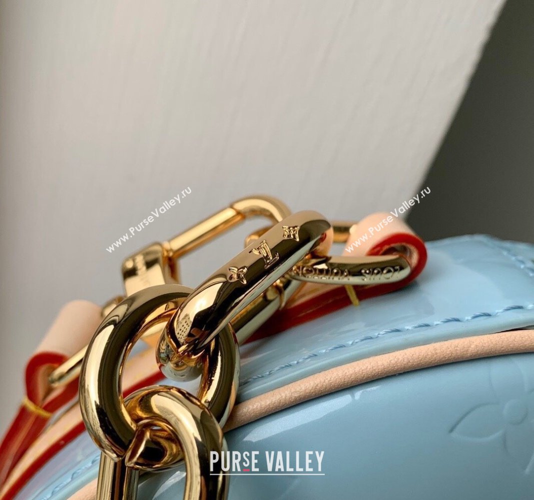 Louis Vuitton Croissant PM Bag in Monogram Vernis Embossed Cowhide leather M24021 Blue 2024 (K-27030417)