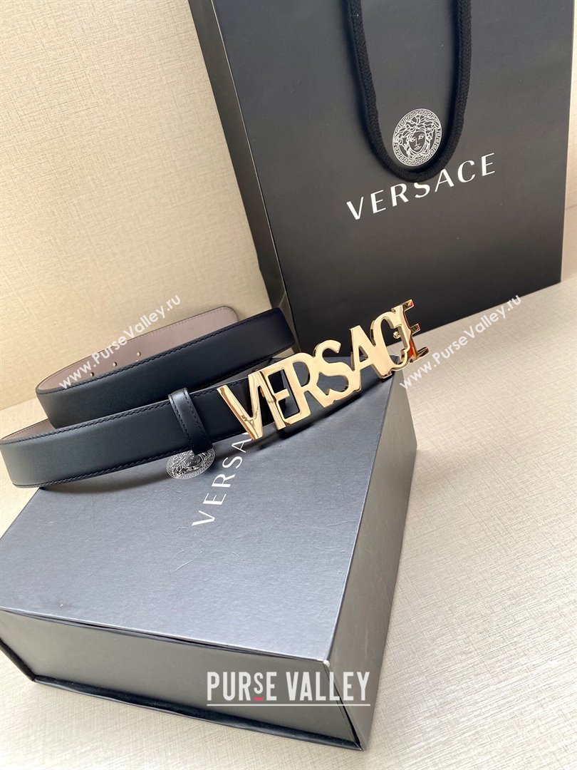 Versace Belt 3cm in Smooth Calfskin Black/Gold 2024 (YANG-24061924)