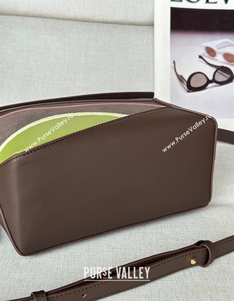 Loewe Small Puzzle Edge Landscape bag in nappa calfskin Chocolate Brown 2025 ( No Charm) (YS-250925010)