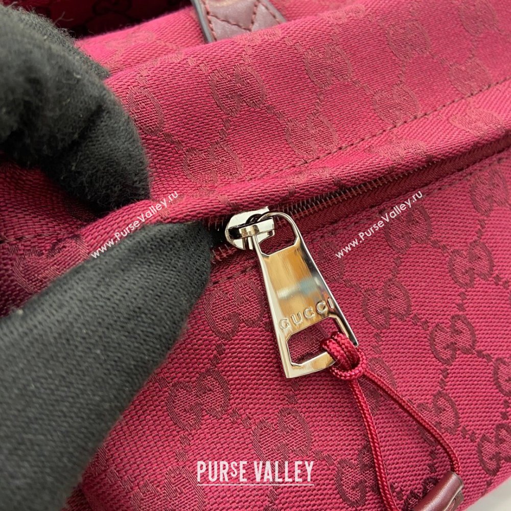 Gucci Mens Medium GG Canvas Duffle Bag 800185 Rosso Ancora Red 2024 (XLU-24093017)