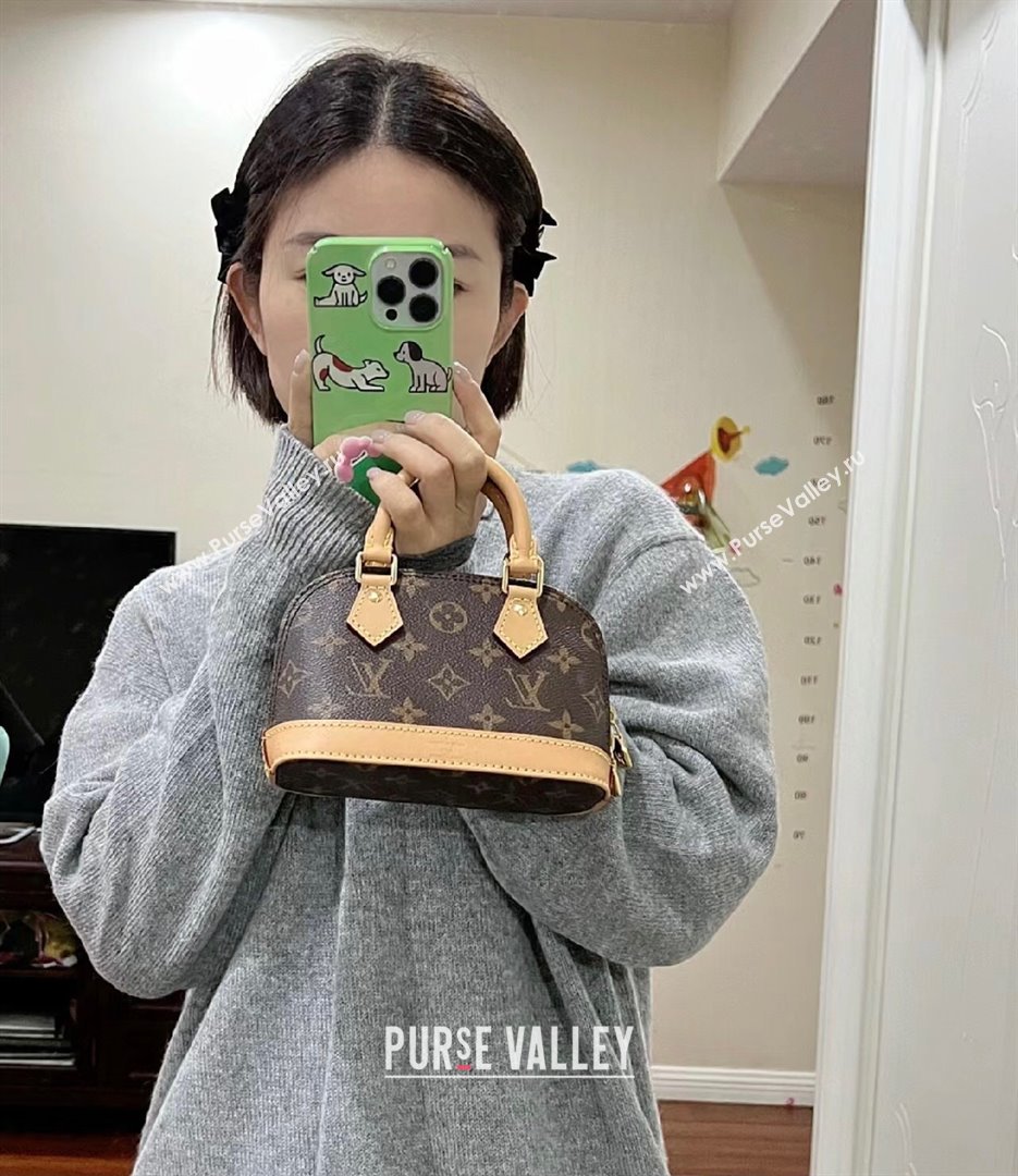 Louis Vuitton Nano Alma Bag in Monogram Canvas M82717 Brown 2024 (K-24030418)
