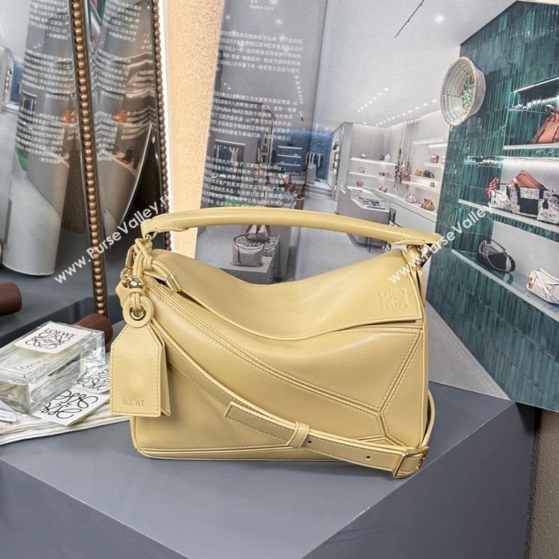 Loewe Small Featherlight Puzzle bag in nappa lambskin Dark Butter Yellow 2025 (YS-250925011)
