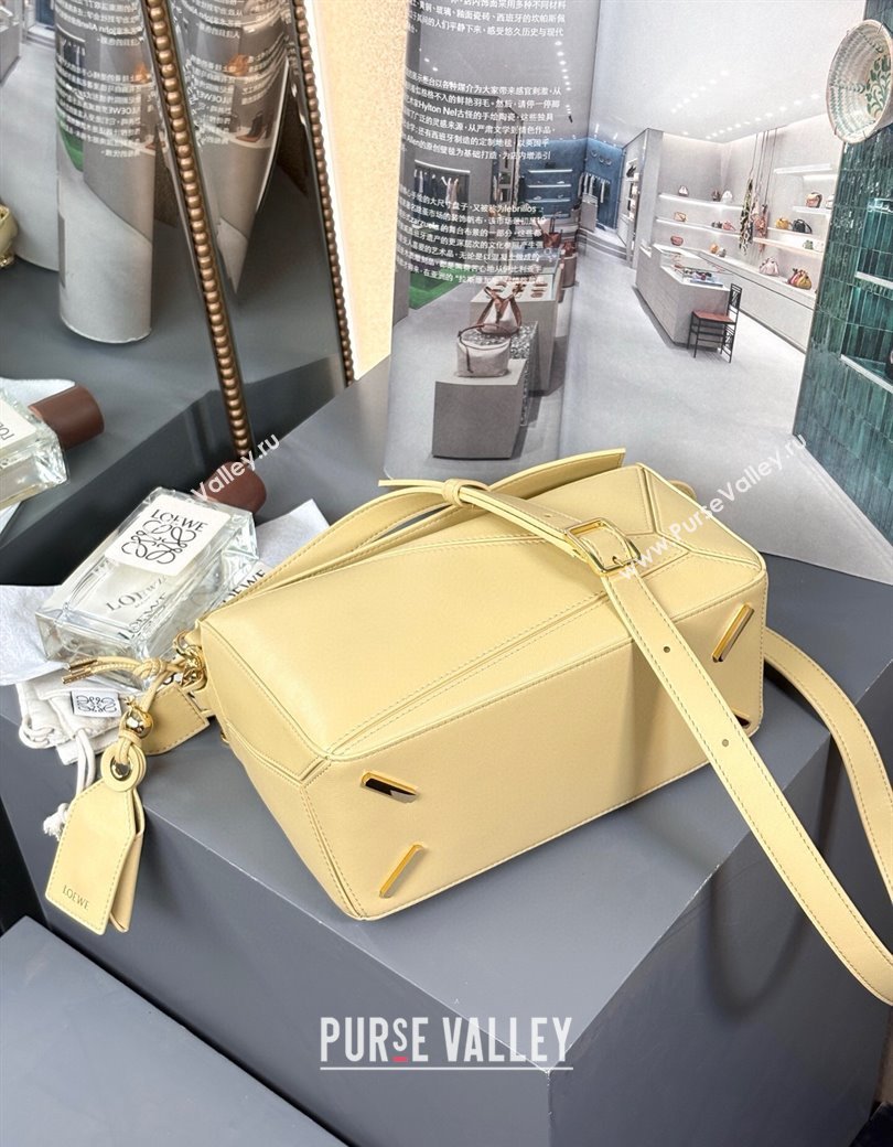 Loewe Small Featherlight Puzzle bag in nappa lambskin Dark Butter Yellow 2025 (YS-250925011)