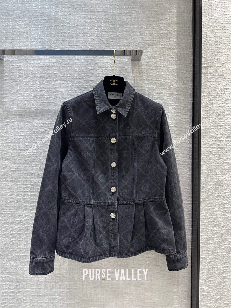 Chanel Denim Jacket CH101907 Black 2023 (Q-23101907)