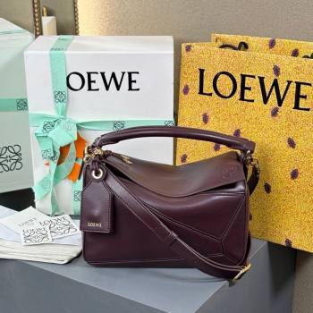 Loewe Small Featherlight Puzzle bag in nappa lambskin Dark Burgundy 2025 (YS-250925012)