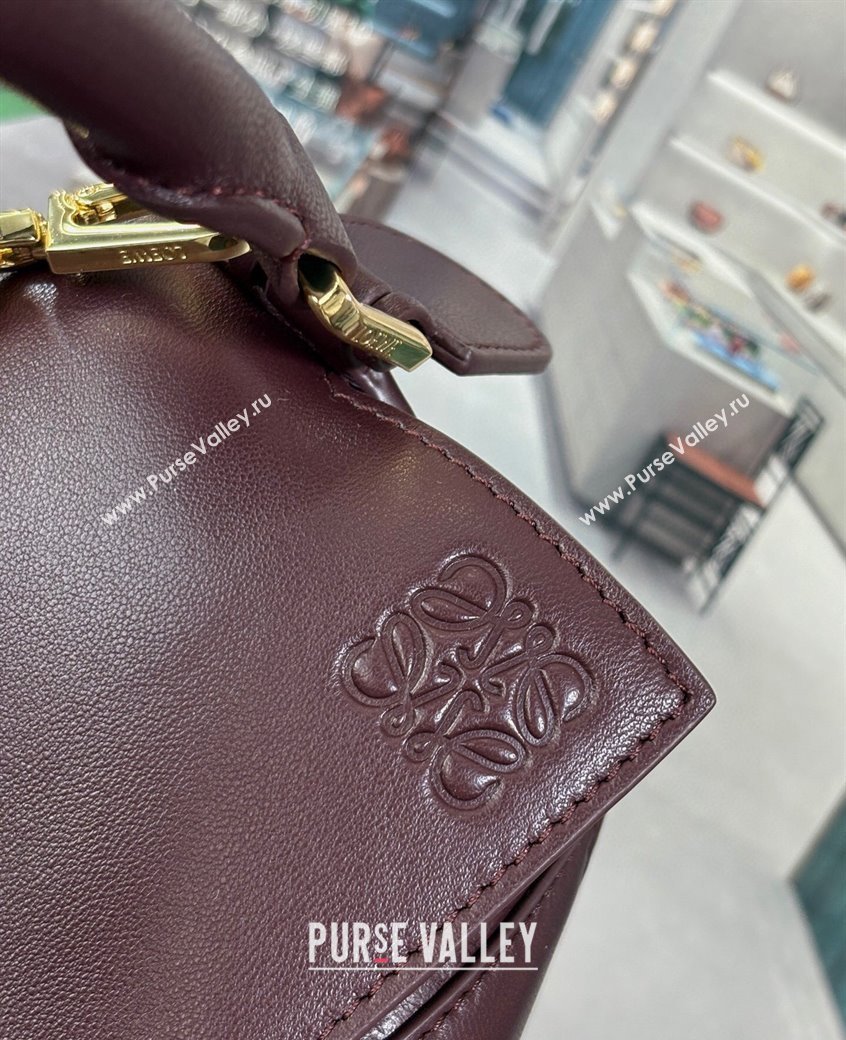 Loewe Small Featherlight Puzzle bag in nappa lambskin Dark Burgundy 2025 (YS-250925012)