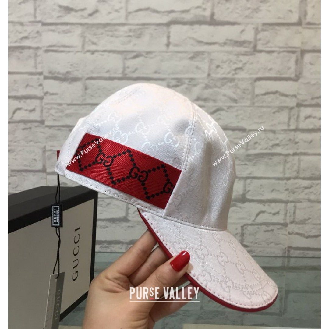 Gucci GG Baseball Hat White/Red 2021 (MAO-21081939)