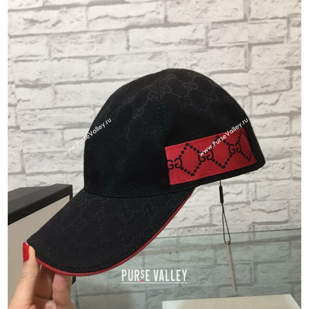 Gucci GG Baseball Hat Black/Red 2021 (MAO-21081938)