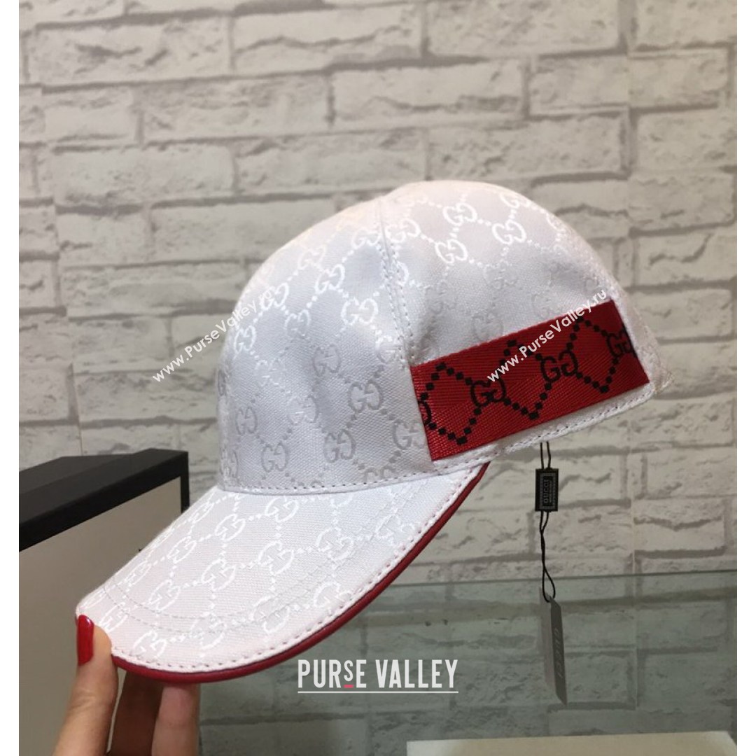 Gucci GG Baseball Hat White/Red 2021 (MAO-21081939)