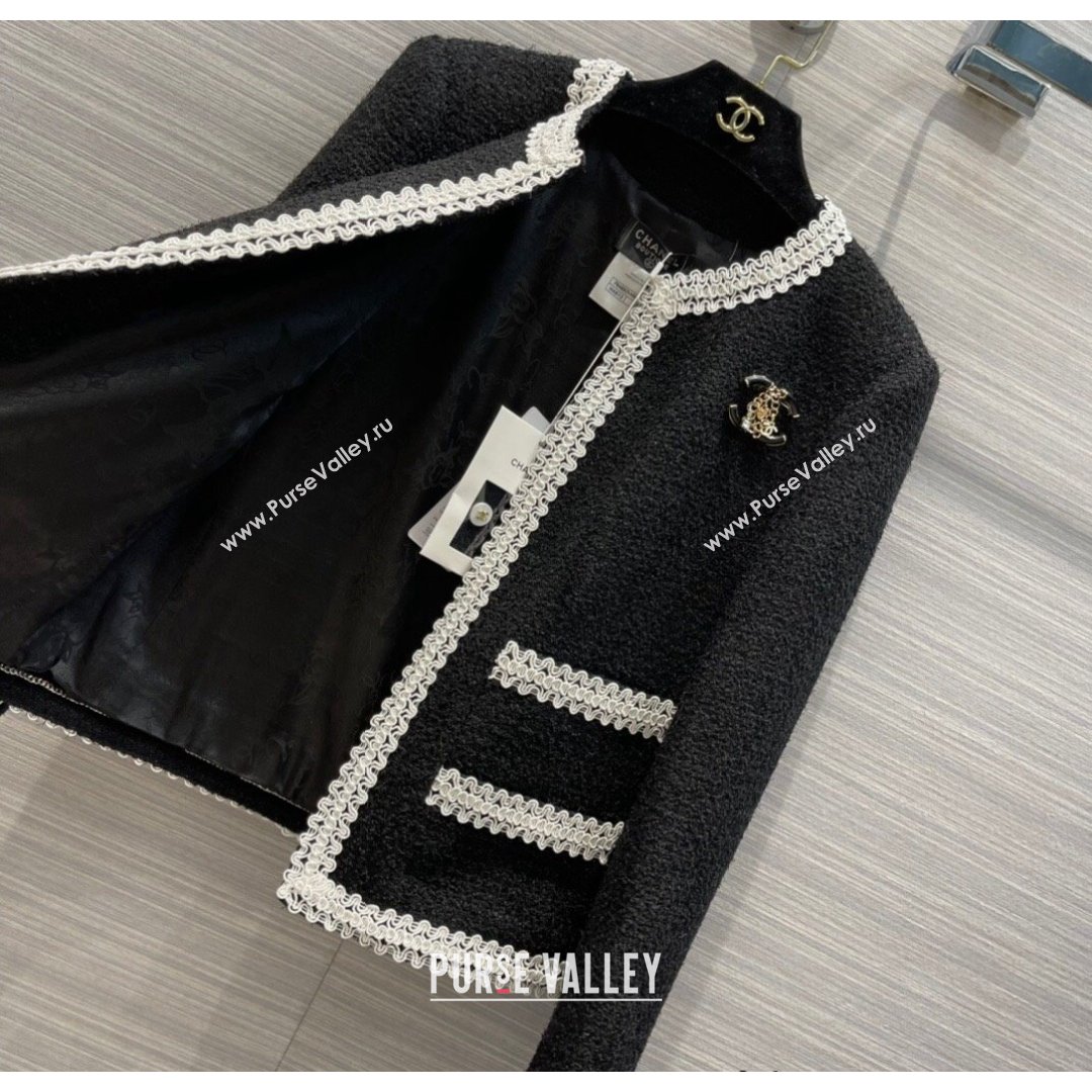 Chanel Tweed Jacket CJ1514 Black 2021  (Q-210915065)