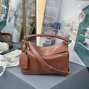 Loewe Small Featherlight Puzzle bag in nappa lambskin Pecan Brown 2025 (YS-250925014)