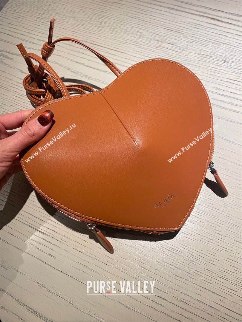 Alaia Le Cœur Heart Bag in Calfskin Brown 2024 (SS-24042312)