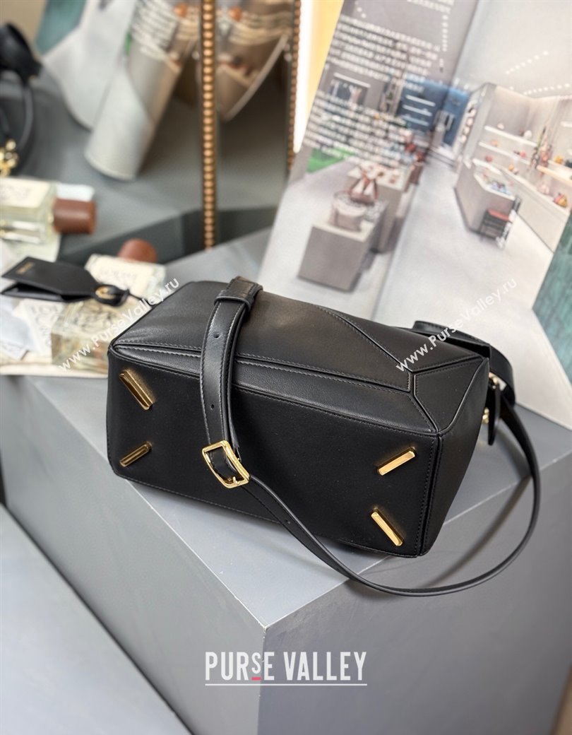 Loewe Small Featherlight Puzzle bag in nappa lambskin Black 2025 (YS-250925015)