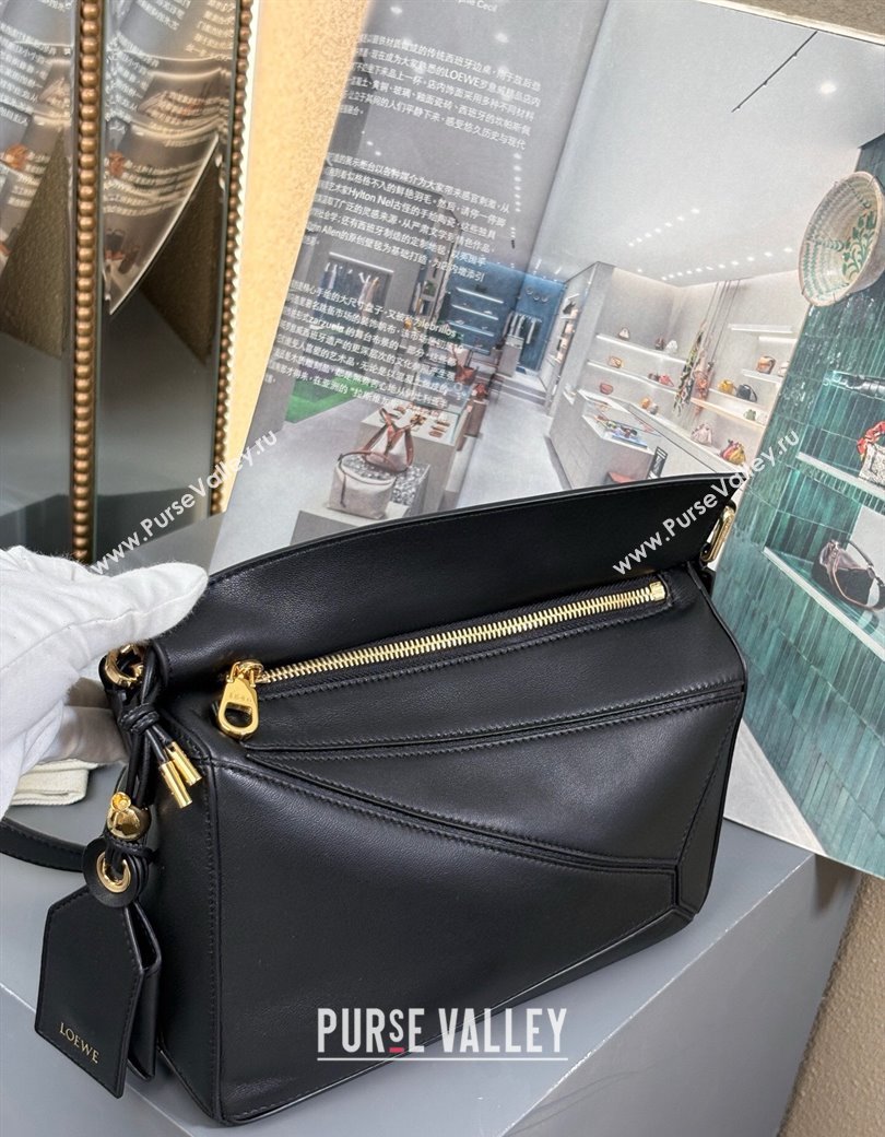 Loewe Small Featherlight Puzzle bag in nappa lambskin Black 2025 (YS-250925015)