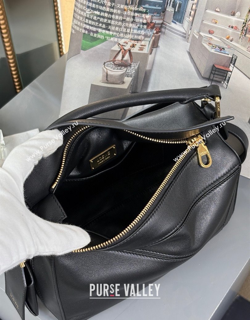 Loewe Small Featherlight Puzzle bag in nappa lambskin Black 2025 (YS-250925015)