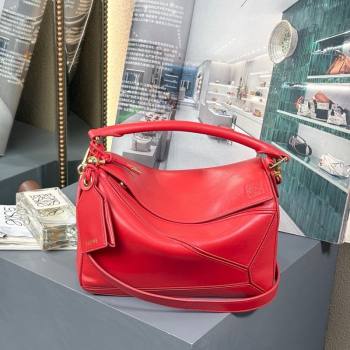 Loewe Small Featherlight Puzzle bag in nappa lambskin Red 2025 (YS-250925016)