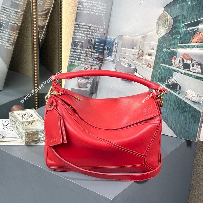 Loewe Small Featherlight Puzzle bag in nappa lambskin Red 2025 (YS-250925016)