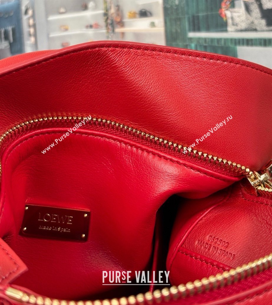 Loewe Small Featherlight Puzzle bag in nappa lambskin Red 2025 (YS-250925016)