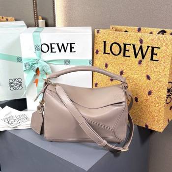 Loewe Small Featherlight Puzzle bag in nappa lambskin Powder Grey 2025 (YS-250925017)