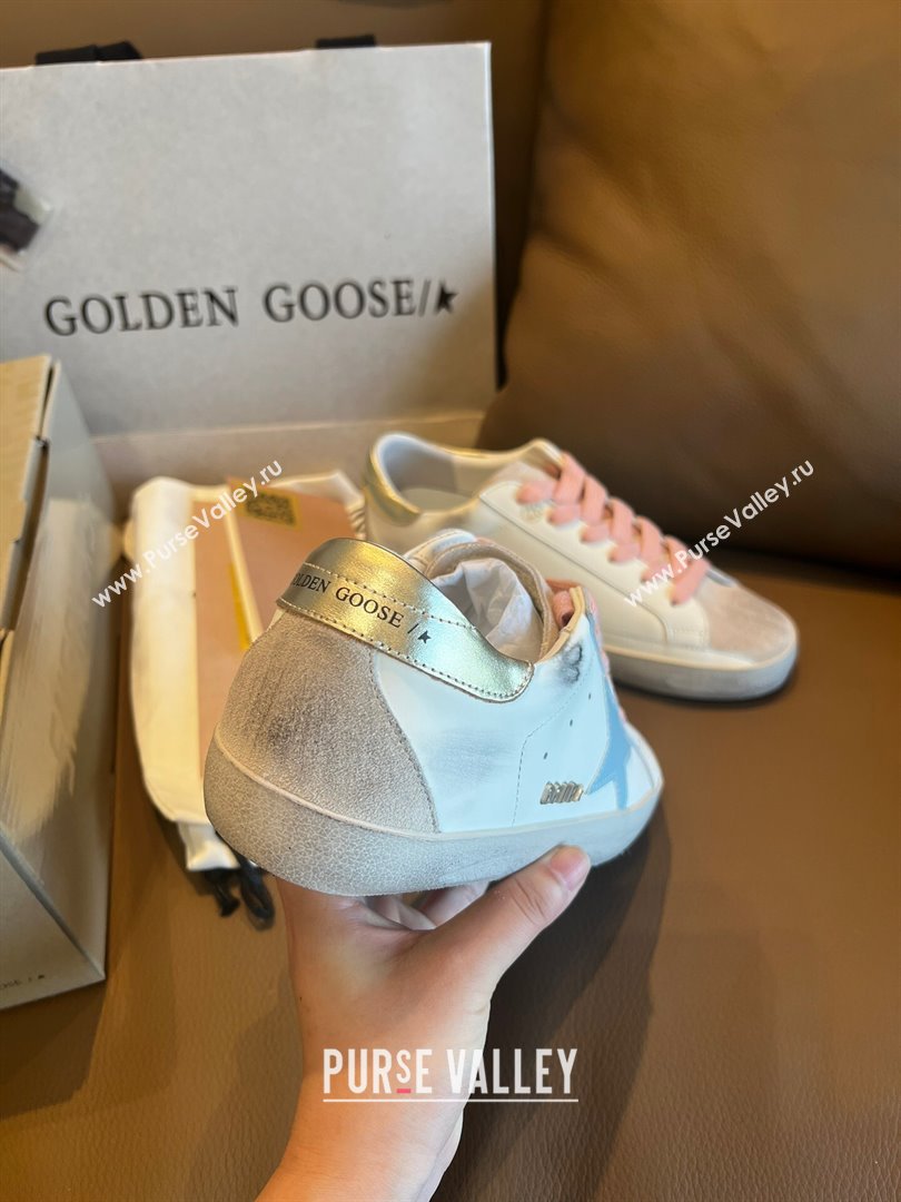 Golden Goose GGDB Super-Star Leather Sneakers White/Blue/Pink 2024 (SS-24030401)