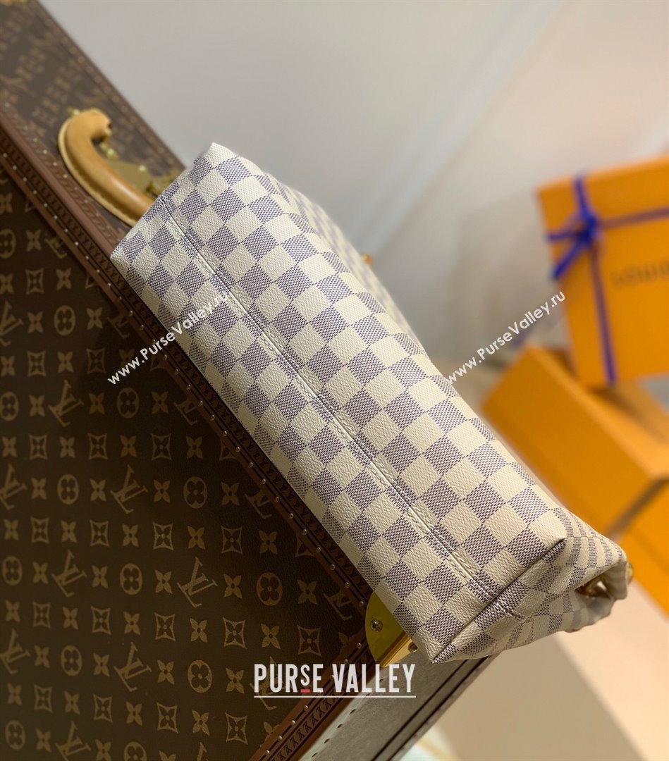 Louis Vuitton Graceful PM Hobo Bag in Damier Azur Canvas N42249 White 2022 (K-220304052)