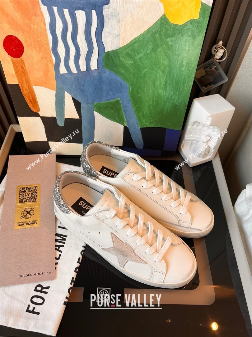 Golden Goose GGDB Super-Star Leather Sneakers 3403 White/Silver 2024 (SS-24030403)