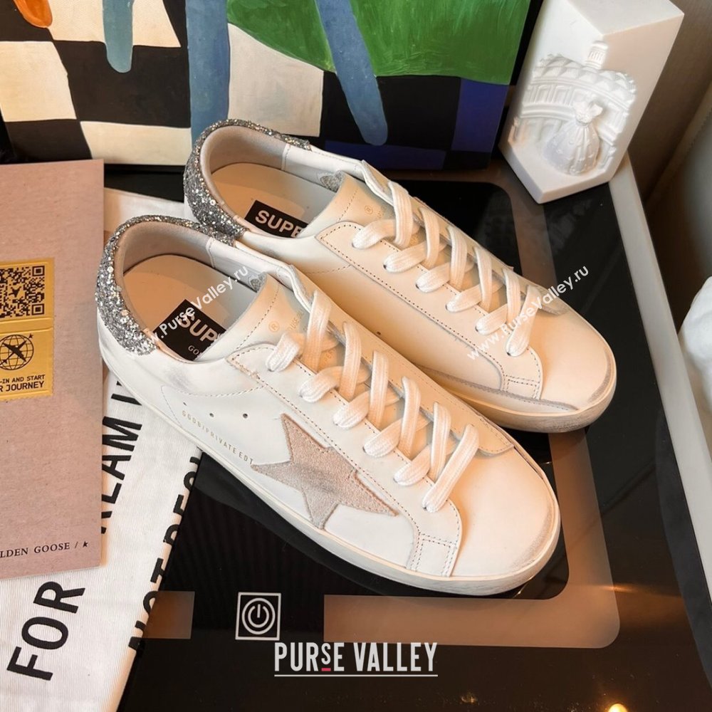 Golden Goose GGDB Super-Star Leather Sneakers 3403 White/Silver 2024 (SS-24030403)