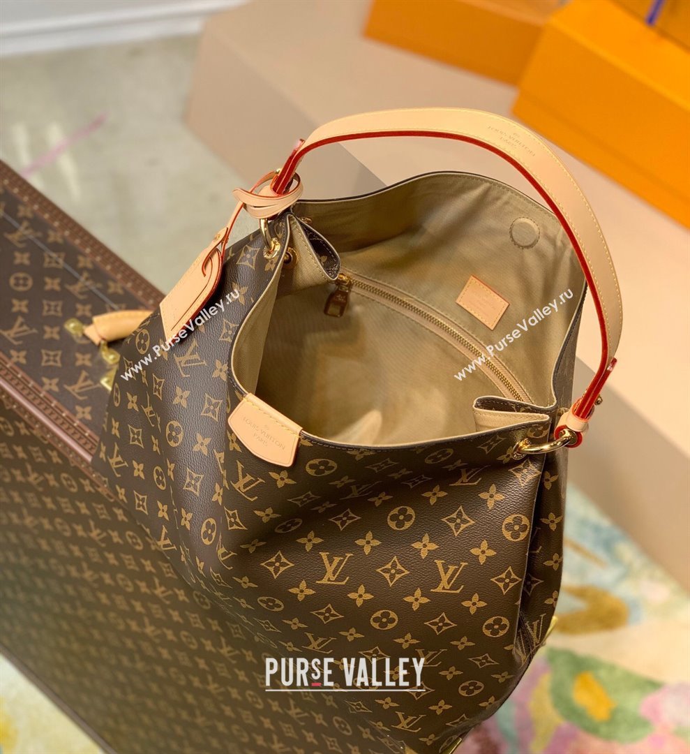 Louis Vuitton Graceful MM Hobo Bag in Monogram Canvas/Beige M43704 2022 (K-220307051)