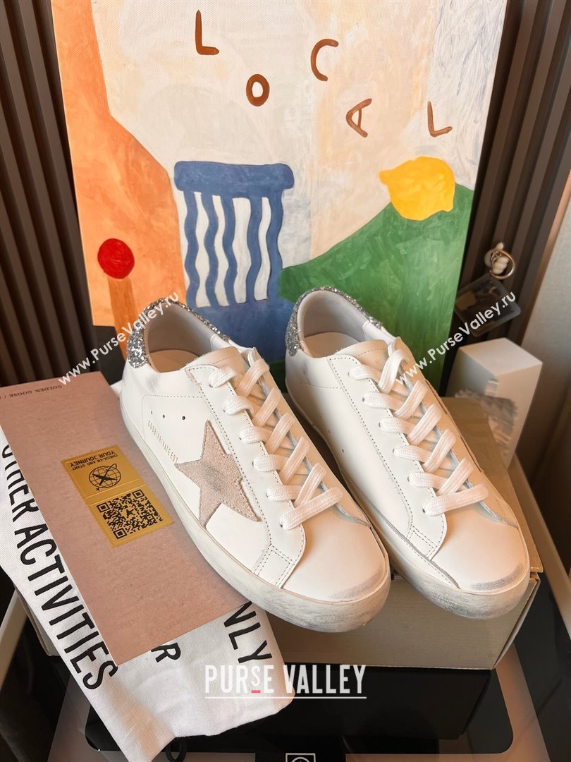 Golden Goose GGDB Super-Star Leather Sneakers 3403 White/Silver 2024 (SS-24030403)