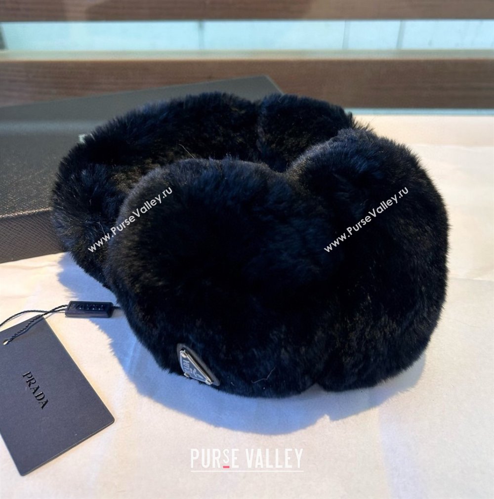 Prada Snow Earmuff E111332 Black 2024 (A-24111301)