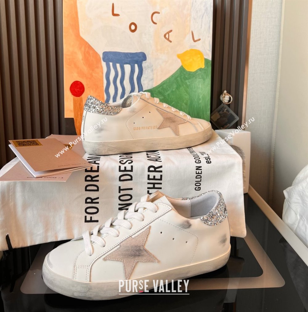 Golden Goose GGDB Super-Star Leather Sneakers 3403 White/Silver 2024 (SS-24030403)