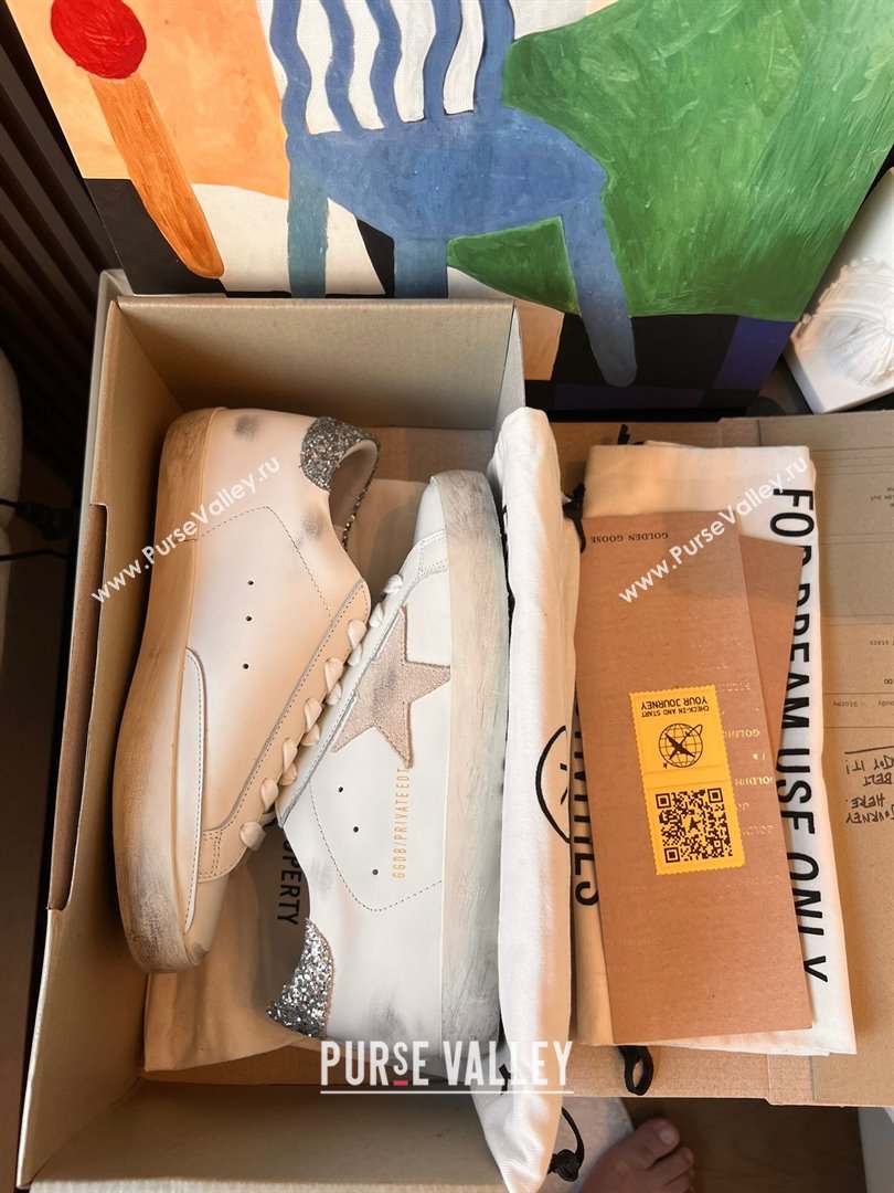 Golden Goose GGDB Super-Star Leather Sneakers 3403 White/Silver 2024 (SS-24030403)