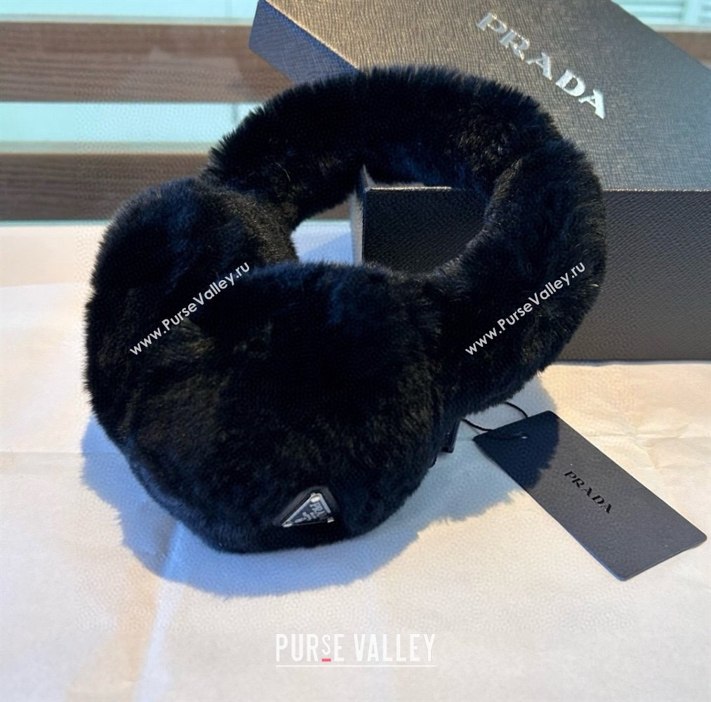 Prada Snow Earmuff E111332 Black 2024 (A-24111301)