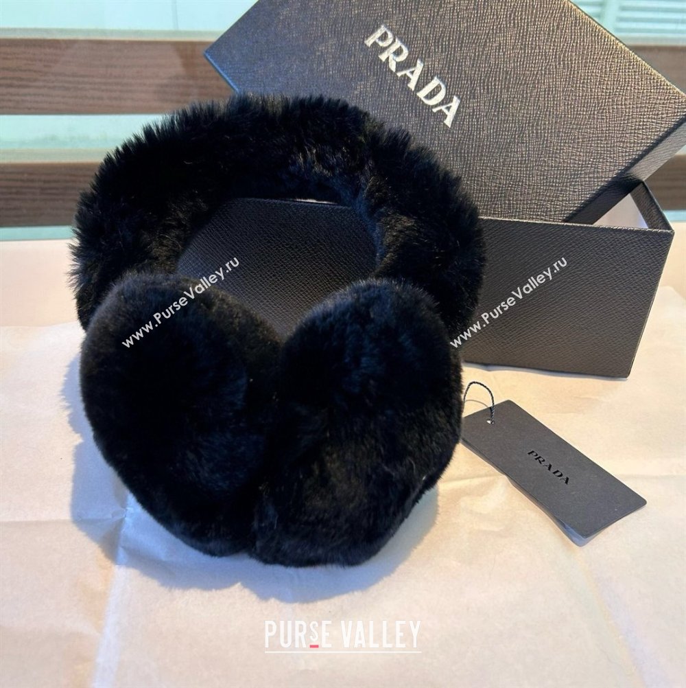 Prada Snow Earmuff E111332 Black 2024 (A-24111301)