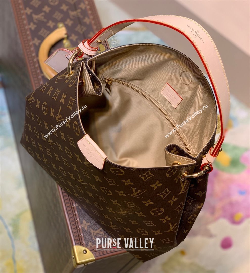 Louis Vuitton Graceful PM Hobo Bag in Monogram Canvas/Beige M43701 2022 (K-220307052)